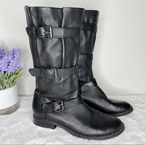 gentle souls Shoes - Gentle Souls by Kenneth Cole 3 Buckle Mid-Calf Black Leather Boots in Size 8.5